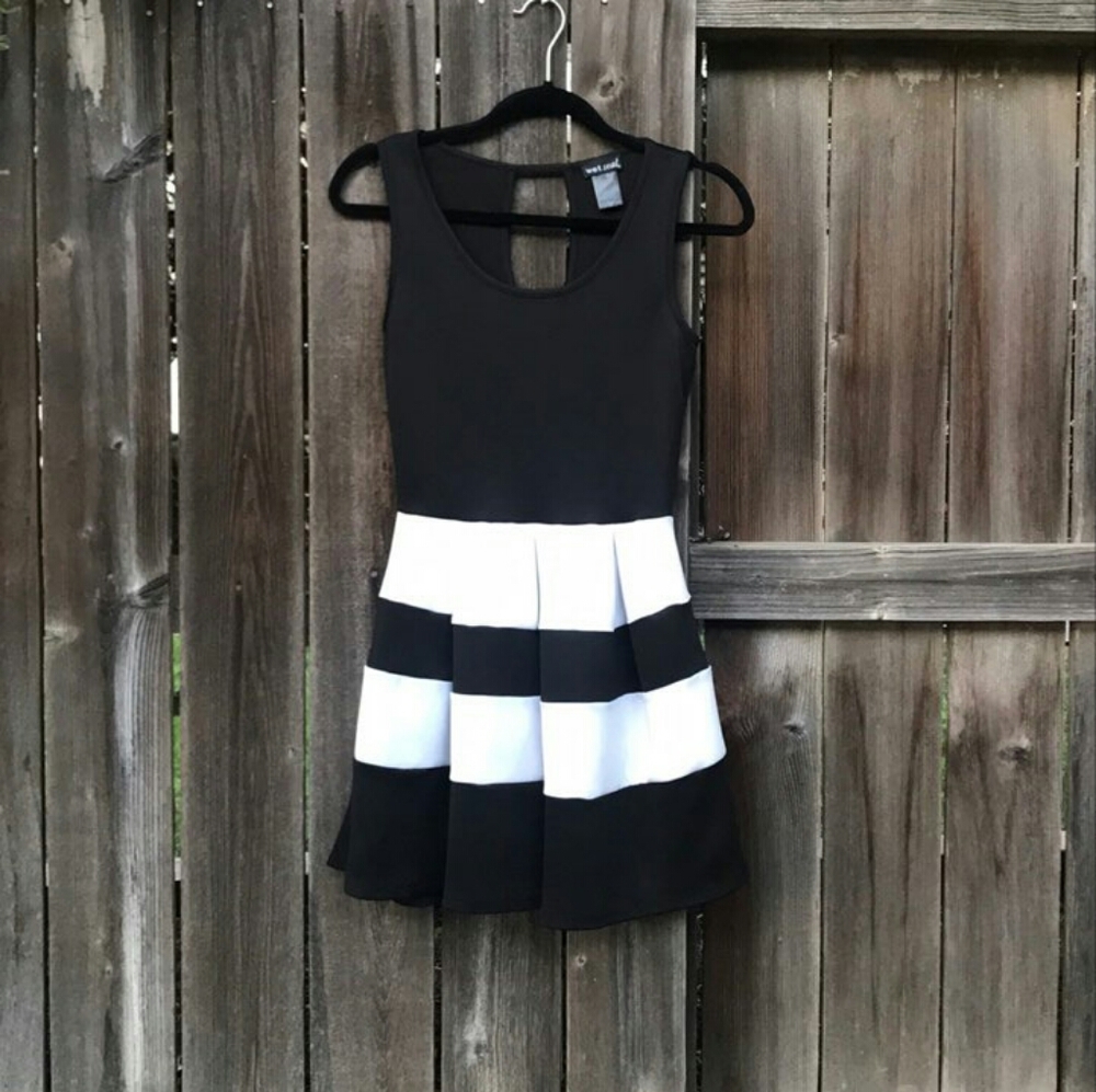 Colorblocked Fit and Flare Dress
